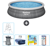 Paquete de piscina - bestway - alrededor - 457x457x84 cm + accesorios cb19