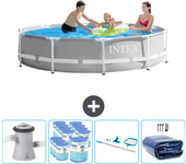 Paquete de piscina - intex - alrededor - 305x305x76 cm + accesorios cb93