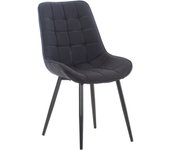 Silla de comedor gigi de tela negra.