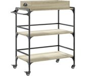 Carrito de cocina，estantería de cocina, carrito de servir madera ingeniería roble sonoma 81,5x41x92,5cm cfw86516