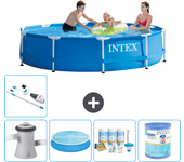 Paquete de piscina - intex - alrededor - 305x305x76 cm + accesorios a1640