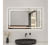 Aica espejo de baño led 100 x 60 cm, antivaho, brillo regulable