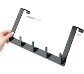 Perchero para puerta, marco de 2 cm de grosor, gancho para puerta, perchero, gancho para puerta colgante para dormitorio, cocina, puerta de baño (negr