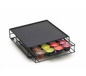 Organizador de cápsulas de café dkd home decor 28,7 x 32 x 7 cm negro metal