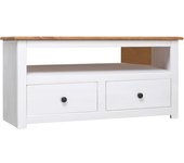 Mueble esquinero tv | mueble de salón | mesa de tv madera pino estilo panamá blanco 93x49x49cm cfw56158