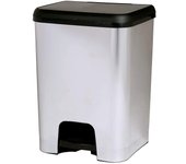 Com-fort house | cubo de basura con pedal | capacidad de 26 litros | cubo reciclaje | color metalizado