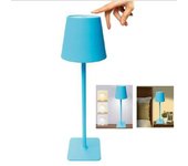 Lámpara de mesa led táctil recargable moderna para bar, hotel y restaurante, azul td305