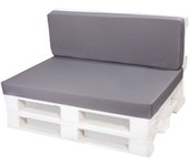 Conjunto de cojines para palets 120x60 asiento y respaldo 120x40cm/ cojines planos gris/ cojines de jardin/ para interior y exterior
