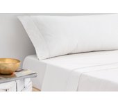 Juego de sábanas lisas nancy 3 piezas 100% algodón. cama 135/140 cm blanco