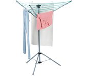 Relaxdays tendedero paraguas, 15m de cuerda, jardín y camping, plegable, con pie, colgador ropa balcón, 140 cm, plateado