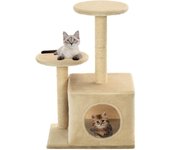 Rascador para gatos con nicho, animal de peluche de sisal, 60 cm, beige 3702097