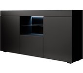Aparador de salon con led | aparador de cocina | mueble de salon | recibidor | 135x73x34cm | modelo sefora | negro mate