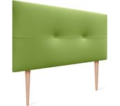 Dhome cabecero de polipiel pro con patas cabeceros cabezal tapizado cama lujo (verde, 105cm)