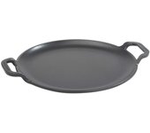 Plancha cocina para pizza hierro fundido esmaltado inducción sartén 25cm fuego, barbacoa, horno, victoria, negro, 38328