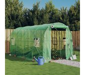 Invernadero con estructura de acero verde 8 m2 4x2x2 m