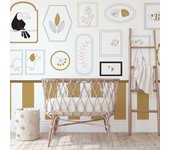 Papel pintado panorámico marcos infantiles amarillo 300x250cm