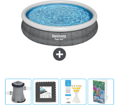 Paquete de piscina - bestway - alrededor - 366x366x76 cm + accesorios cb78