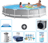 Paquete de piscina - intex - alrededor - 366x366x76 cm + accesorios a2089