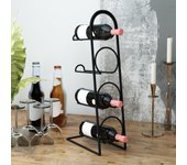 Estantería para vinos anchamps para 4 botellas metal 44 x 12 x 21 cm negro [en.casa]