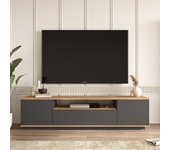 Mueble tv con 3 puertas color antracita y sonoma 180x.44.5x44.6cm