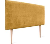 Dhome cabecero de pana liso con patas alta gama moderno cabezal tapizado cama lujo dormitorio acolchado (mostaza, 80x105cm)