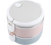 Fiambrera portátil de acero inoxidable, contenedor para alimentos (segunda capa, 1400 ml)