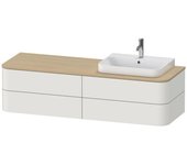 Duravit happy d.2 plus mueble para consola mural, 1600x550 mm, 4 cajones, para lavabo de sobremesa posición derecha, hp4973r3939, color: nórdico seda