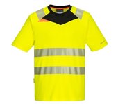 Camiseta laboral dinámica dx4 flúor de a.v de malla y poliéster dx413