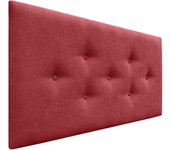 Dhome cabecero de tela acualine con 3 hileras intercaladas de botones cabezal tapizado cama lujo(rojo, 105cm)