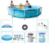 Paquete de piscina - intex - alrededor - 305x305x76 cm + accesorios a1342