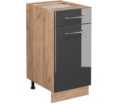 Vicco mueble bajo de cocina fame-line, antracita alto brillo, 40 cm sin encimera
