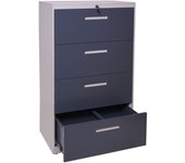 Archivador colgante hwc-a10, archivador de oficina armario de acero, a4 con cerradura ~ 132x76x46cm gris-gris oscuro