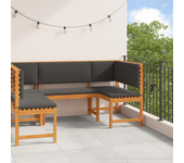 Vidaxl bancos de jardín 3 piezas con cojines madera maciza de acacia