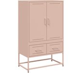 Aparador | aparador de comedor | armario de cocina de acero laminado en frío rosa 68x39x111,5 cm cfw75519