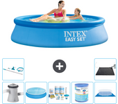 Paquete de piscina - intex - alrededor - 244x244x61 cm + accesorios a819