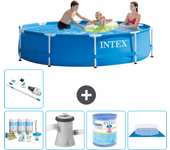 Paquete de piscina - intex - alrededor - 305x305x76 cm + accesorios a1520