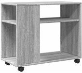 Mesa auxiliar，mesa de centro，mesita de centro con ruedas madera gris sonoma 70x35x60 cm cfw283777