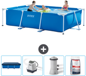 Paquete de piscina - intex - rectángulo - 300x200x75 cm + accesorios cb53