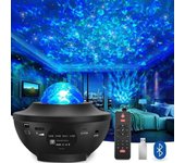 Proyector de estrellas - proyector de luz galaxia para dormitorio con altavoz led nebulosa ocean wave bluetooth decoraciones navideñas