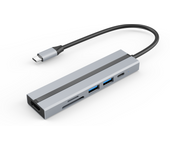 Concentrador usb-c 6 en 1 con hdmi 4k, puertos usb 3.0/2.0, lector de tarjetas sd/tf