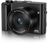 Cámara de doble lente 4k con pantalla táctil y tarjeta de memoria de 32 gb