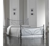Cama doble de hierro con reposapiés tulip negro 166x208x h117 cm