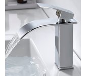Grifo de baño, grifo de lavabo, mezclador de agua fría y caliente de latón, grifo cromado, con manguera de entrada de agua de 80 cm, color plata
