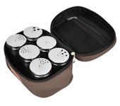 Tarro de condimentos de 6 piezas, agitador de especias portátil de acero inoxidable, dispensador de condimentos