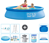 Paquete de piscina - intex - alrededor - 244x244x61 cm + accesorios a436