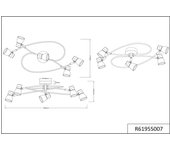 Plafón de techo trio sochaux níquel mate 5 bombillas g9 60cm
