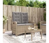 Vidaxl sillón reclinable de jardín con cojines ratán sintético beige