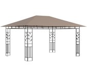 Cenador con mosquitera gris taupe 4x3x2,73 m 180 g/m2