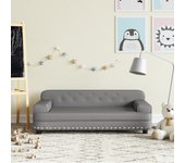 Sofá infantil gris 90x53x30 cm ecopiel