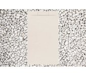 Plato de ducha 160x90 cm beige línea vulcano plus en resina y polvo de mármol con rejilla lateral en resina de mármol - frascio